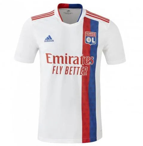 Lyon Home Shirt 21/22 - Adidas Men's Fan Shirt - White, blue and red